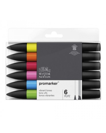 Winsor & Newton Promarker set 6 heldere tinten