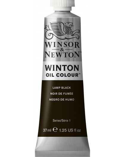 W&N Winton Oil Colour - Lamp Black tube 37ml